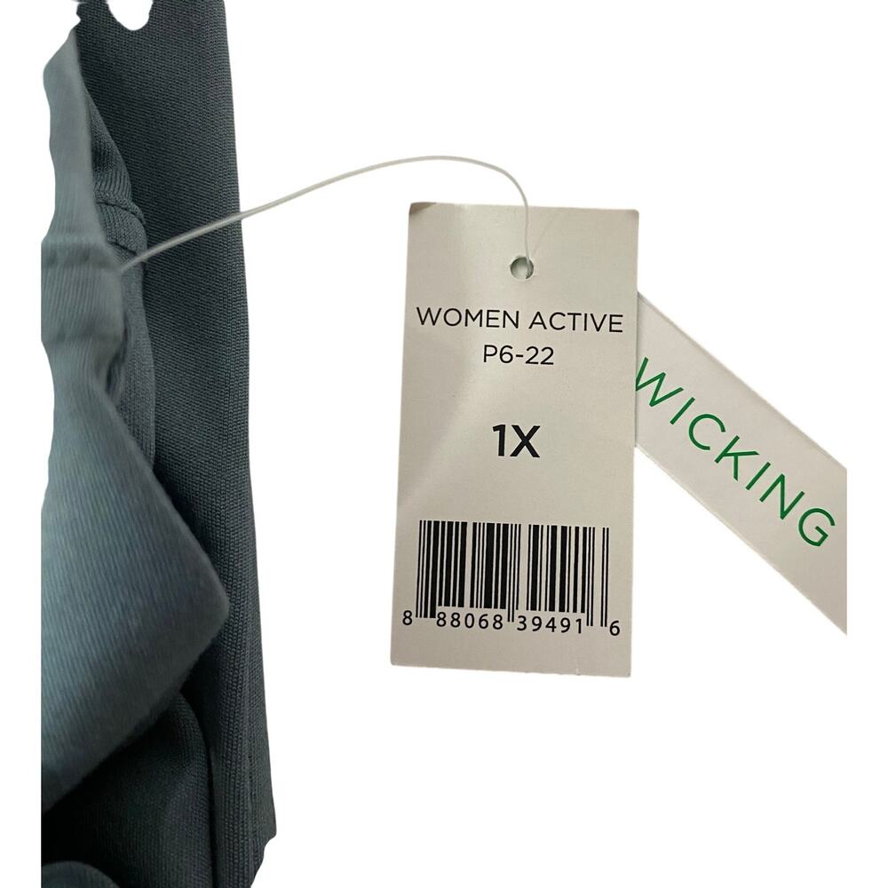 DIP Women's Crop Leggings, Size 1X, Gray, Phone Pocket, NWT - Picture 5 of 6